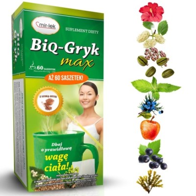 MIR-LEK BIQ GRYK MAX wsparcie UTRATA WAGI ODCHUDZANIE 60