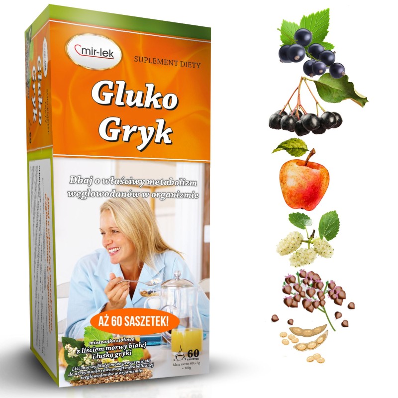 MIR-LEK GLUKO GRYK wsparcie PRAWIDŁOWY POZIOM CUKRU morwa