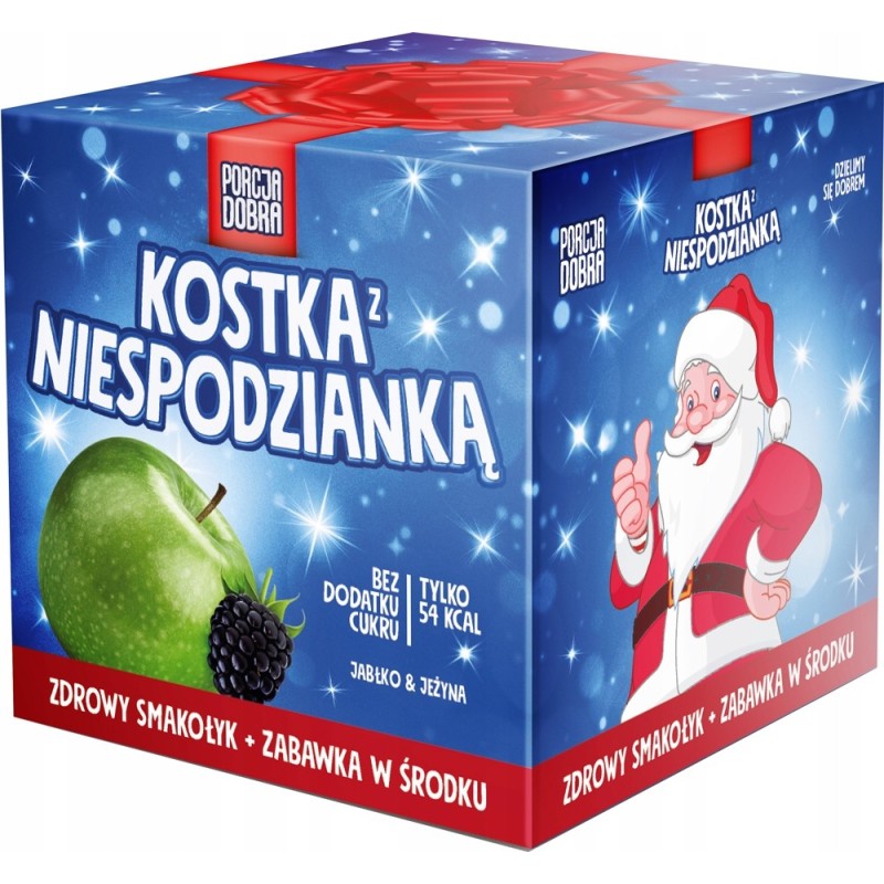 PORCJA DOBRA - KOSTKA jabłko Jeżyna  (niebieska świąteczna)