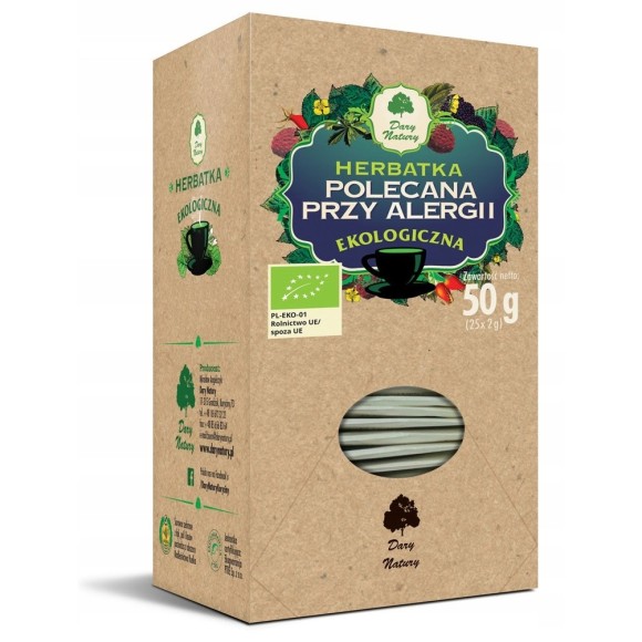 POLECANA PRZY ALERGII mieszanka ziół EKO 50g DARY NATURY