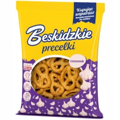 BESKIDZKIE PRECELKI smak CZOSNEK CZOSNKOWE 120G wegańskie