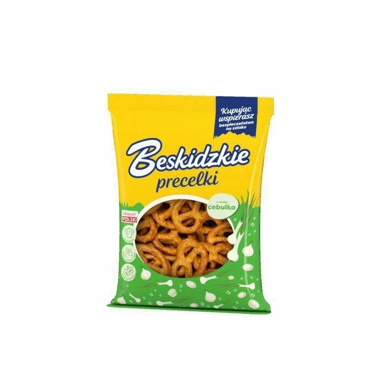 BESKIDZKIE PRECELKI o smaku CEBULKA CEBULOWE 120G wegańskie
