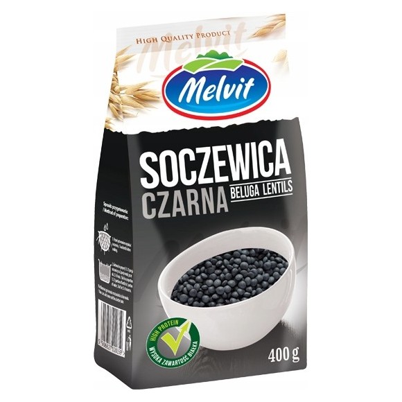 Melvit SOCZEWICA CZARNA BELUGA 0,4kg bardzo zdrowa wysoka