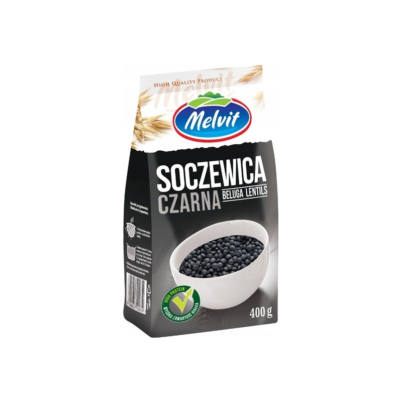 Melvit SOCZEWICA CZARNA BELUGA 0,4kg bardzo zdrowa wysoka