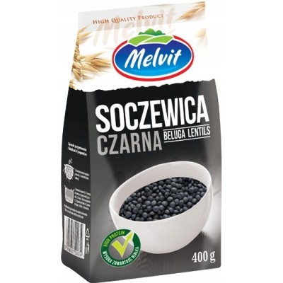Melvit SOCZEWICA CZARNA BELUGA 0,4kg bardzo zdrowa wysoka