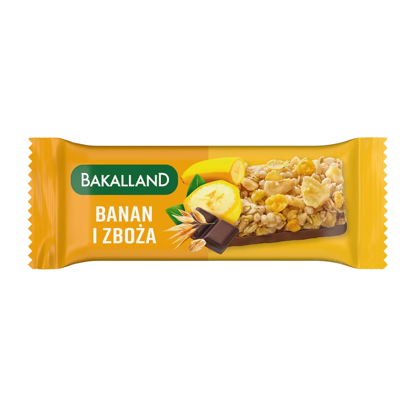 BA! Zdrowy BATON zbożowy BANAN & ZBOŻA 40g BAKALLAND