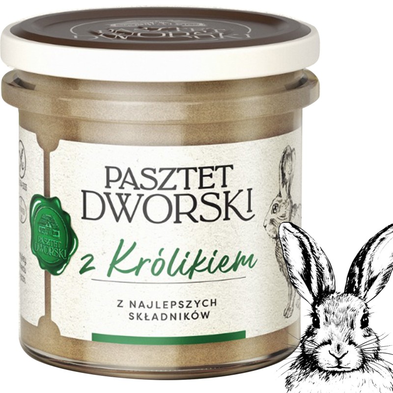 PASZTET DWORSKI Z KRÓLIKIEM DROBIOWY Z MIĘSEM Z KRÓLIKA