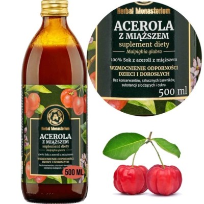 HERBAL SOK z ACEROLI Z MIĄŻSZEM 500ml wsparcie ODPORNOŚĆ