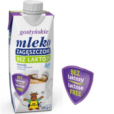 GOSTYŃ MLEKO ZAGĘSZCZONE LIGHT BEZ LAKTOZYs 2,5% 500ml