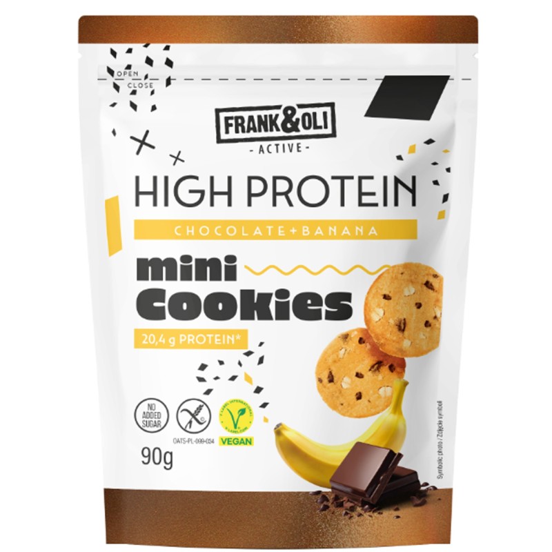 Frank&Oli MINI CIASTECZKA PROTEINOWE  CZEKOLADA BANAN 90g