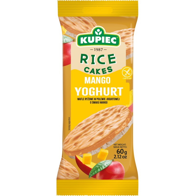 Kupiec WAFLE RYŻOWE W POLEWIE JOGURTOWEJ smak MANGO