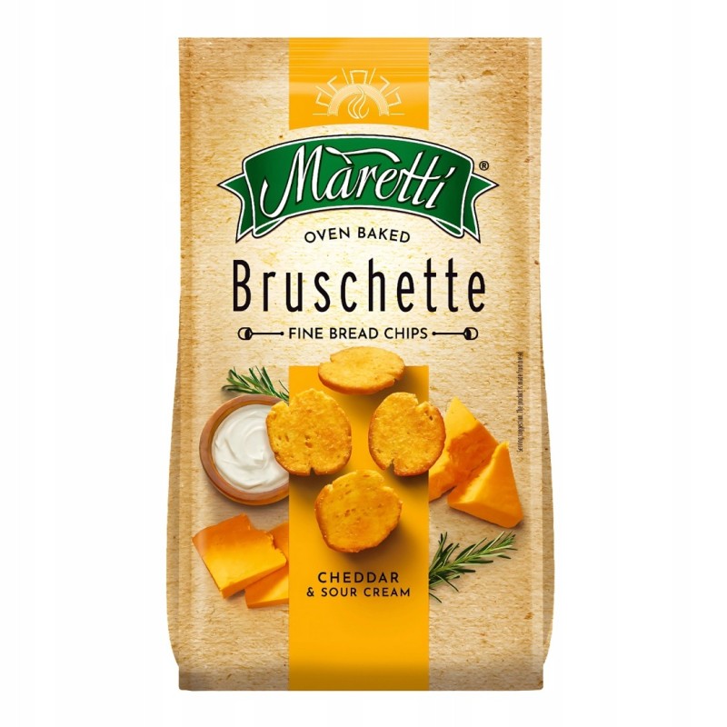 BRUSCHETTA MARETTI Chipsy Krążki chlebowe CHEDDAR ŚMIETANA