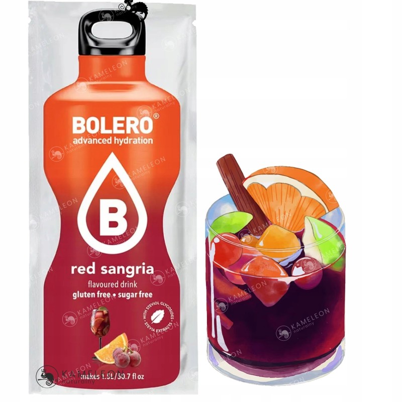 BOLERO DRINK NAPÓJ w proszku RED SANGRIA stewia 9g