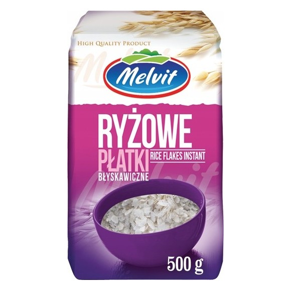 Melvit PŁATKI RYŻOWE BŁYSKAWICZNE 500G 0,5KG