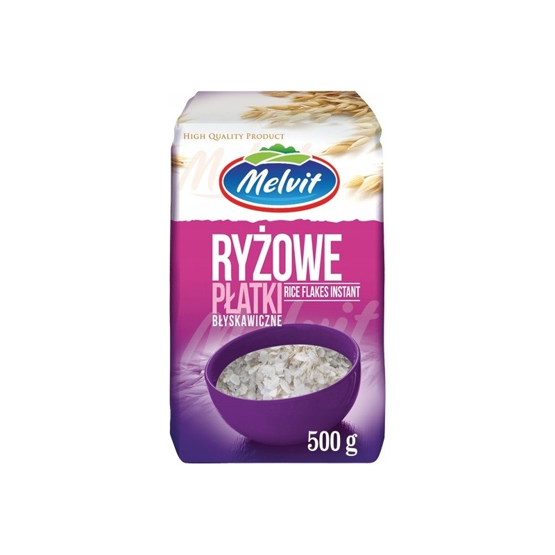 Melvit PŁATKI RYŻOWE BŁYSKAWICZNE 500G 0,5KG