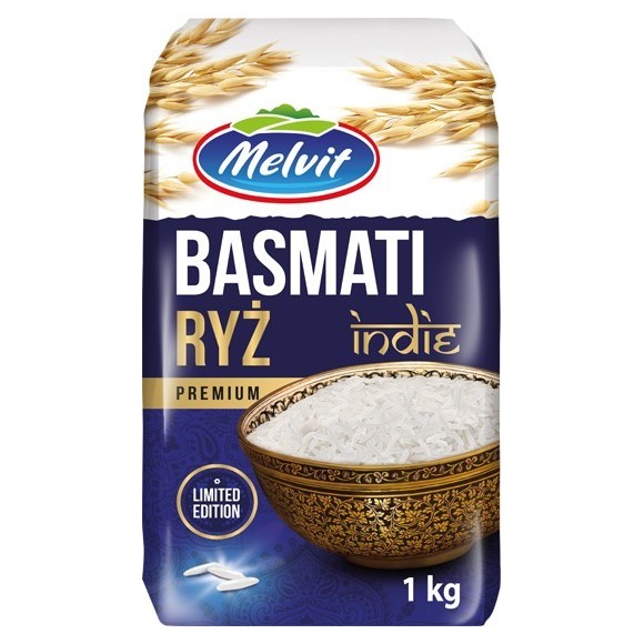 Melvit RYŻ BASMATI INDIE indyjski PREMIUM 1000g 1KG