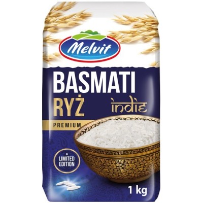 Melvit RYŻ BASMATI INDIE indyjski PREMIUM 1000g 1KG