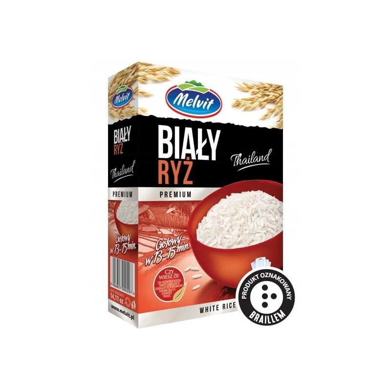 Melvit RyŻ BIAŁY THAILAND PREMIUM 4x 100g 0,4KG gotowy w