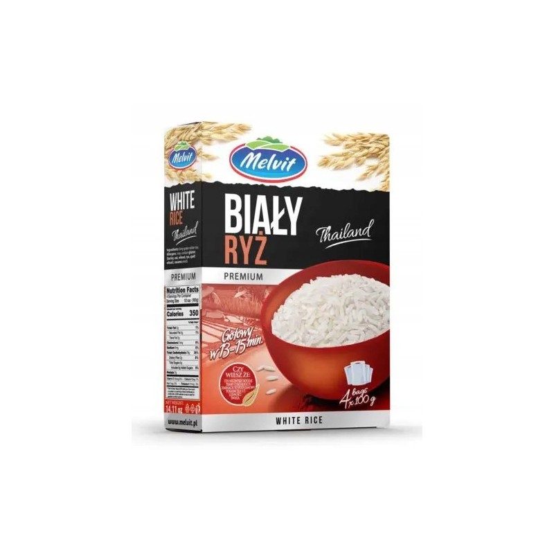 Melvit RyŻ BIAŁY THAILAND PREMIUM 4x 100g 0,4KG gotowy w