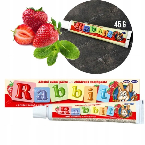 PASTA DO ZĘBÓW DLA DZIECI RABBIT truskawka 1 szt.