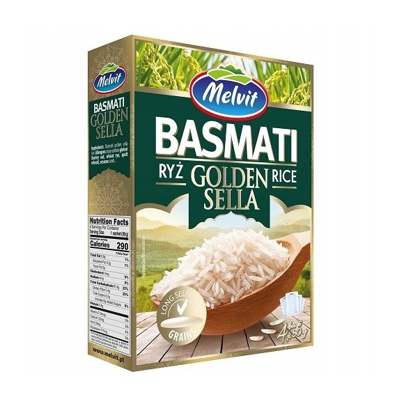 Melvit RYŻ BASMATI GOLDEN SELLA 4x 80g 320G - gotowy w
