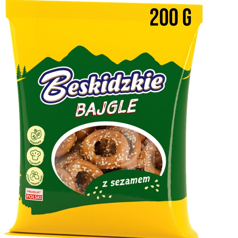 BESKIDZKIE BAJGLE Z SEZAMEM SEZAMOWE 200g wegańskie