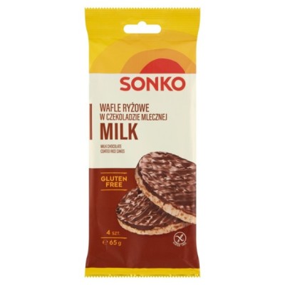 Sonko WAFLE RYŻOWE bezglutenowe W CZEKOLADZIE MLECZNEJ 4