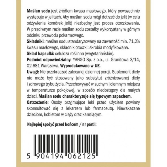 Yango MAŚLAN SODU OTOCZKOWANY wsparcie: ZDROWE JELITA