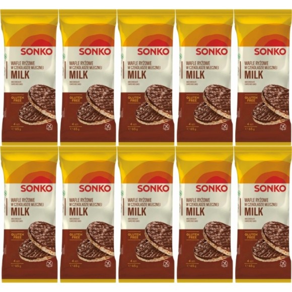 Sonko WAFLE RYŻOWE bezglutenowe W CZEKOLADZIE MLECZNEJ 4