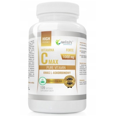 Wish WITAMINA C MAX FORTE 1000mg KWAS L-ASKORBINOWY 120k