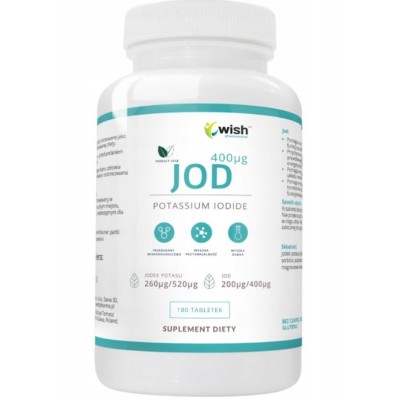 Wish JOD 400µg + JODEK POTASU 520µg 180tabl TARCZYNA UKŁAD
