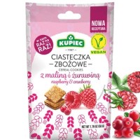 Kupiec WEGAŃSKIE CIASTECZKA ZBOŻOWE Z Malina i Żurawiną 50g