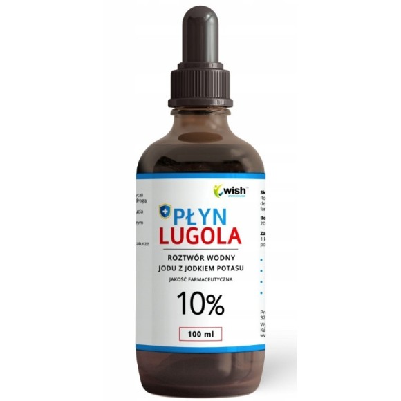 Wish PŁYN LUGOLA 10% czysty JOD JODEK POTASU TARCZYCA 100ml