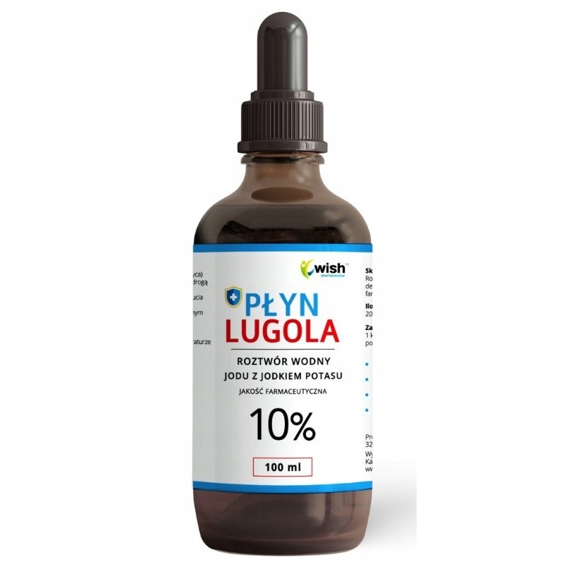 Wish PŁYN LUGOLA 10% czysty JOD JODEK POTASU TARCZYCA 100ml