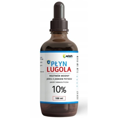 Wish PŁYN LUGOLA 10% czysty JOD JODEK POTASU TARCZYCA 100ml