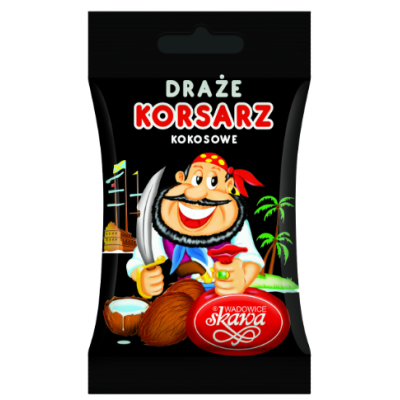 DRAŻE KORSARZE cukierki kokosowe kokos SKAWA 1szt 70G