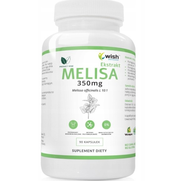 Wish MELISA 350mg LIŚCIE EKSTRAKT 90 kaps wsparcie ZDROWY