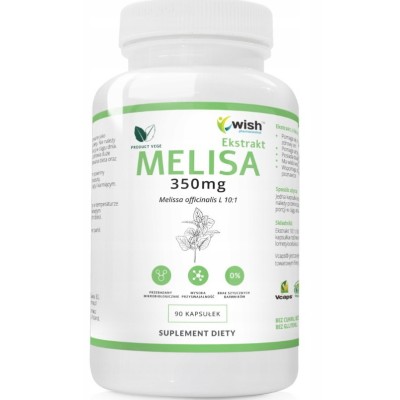 Wish MELISA 350mg LIŚCIE EKSTRAKT 90 kaps wsparcie ZDROWY