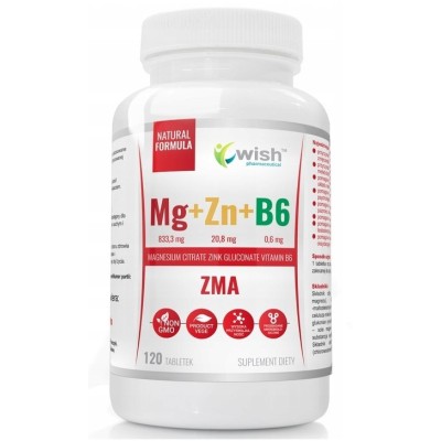 Wish ZMA MAGNEZ + CYNK + B6 120 tabletek wsparcie