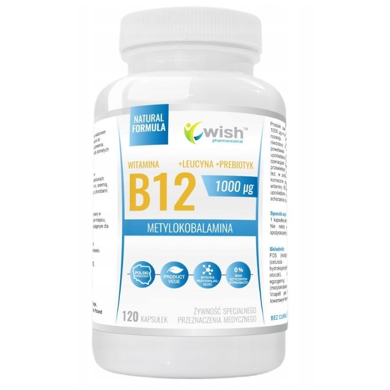Wish WITAMINA B12 1000mcg METYLOKOBALAMINA 120kaps