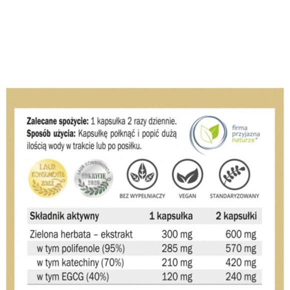 Yango ZIELONA HERBATA wsparcie KONTROLA WAGI ENERGIA 90