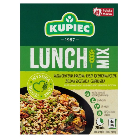 Kupiec LUNCH MIX KASZA GRYCZANA PĘCZAK SOCZEWICA CZARNUSZKA