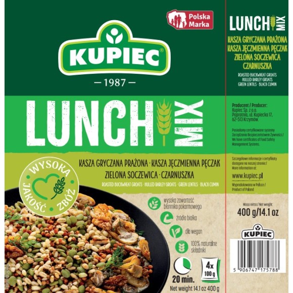 Kupiec LUNCH MIX KASZA GRYCZANA PĘCZAK SOCZEWICA CZARNUSZKA