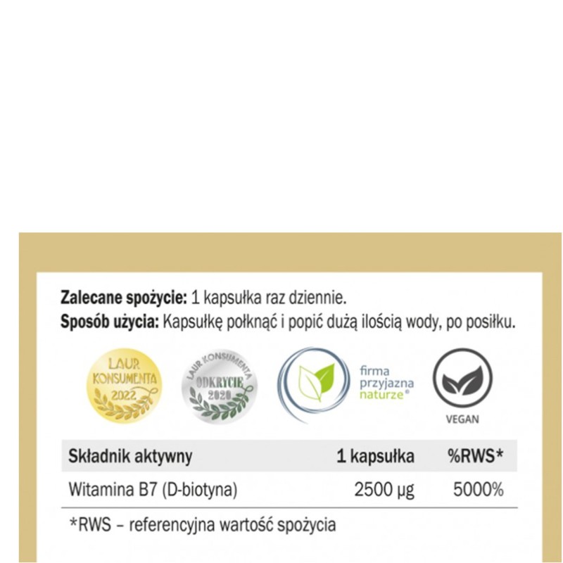 Yango BIOTYNA 90 witamina B7 2500ug wsparcie SKÓRA WŁOSY