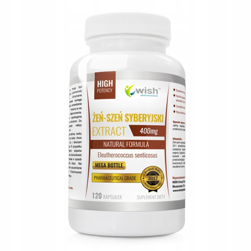 ŻEŃ-SZEŃ SYBERYSJKI 400mg EKSTRAKT 90kaps na 3 m-ce WISH