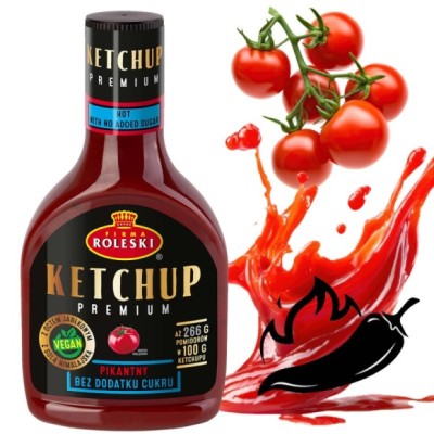 RoIeski KETCHUP PREMIUM Pikantny - bez dodatku cukru - 425g
