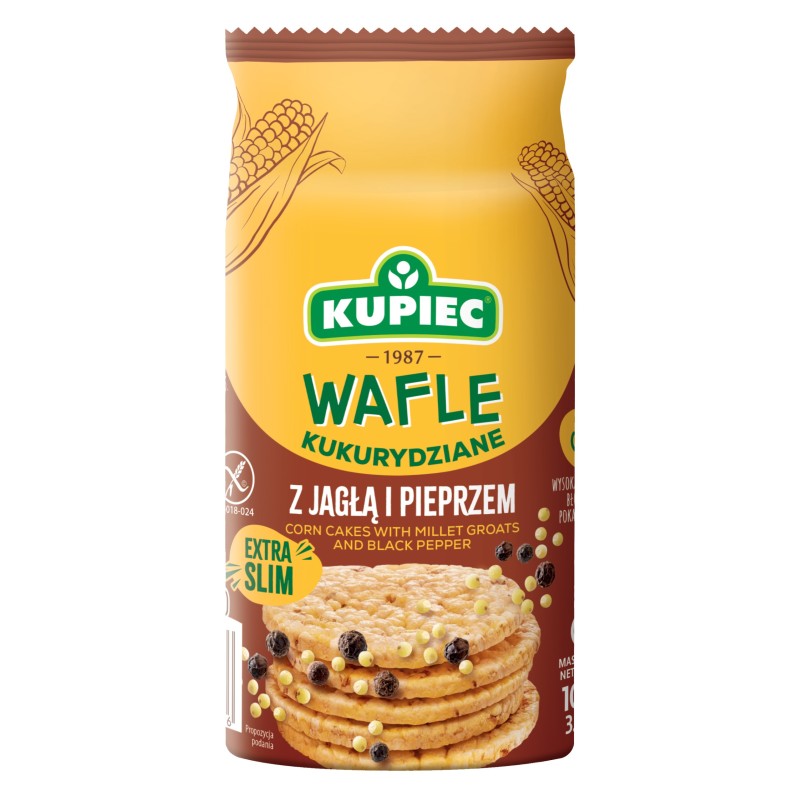Kupiec WAFLE KUKURYDZIANE KASZA JAGLANA PIEPRZ bezglutenowe