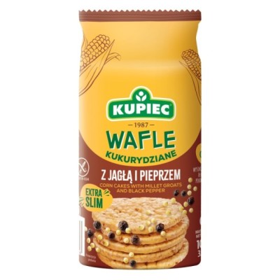 Kupiec WAFLE KUKURYDZIANE KASZA JAGLANA PIEPRZ bezglutenowe