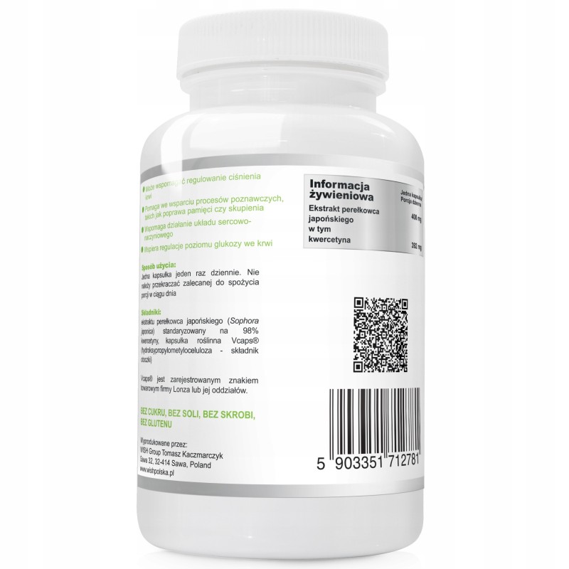 KWERCETYNA FORTE 400mg PERŁOWIEC JAPOŃSK 60k wsparcie