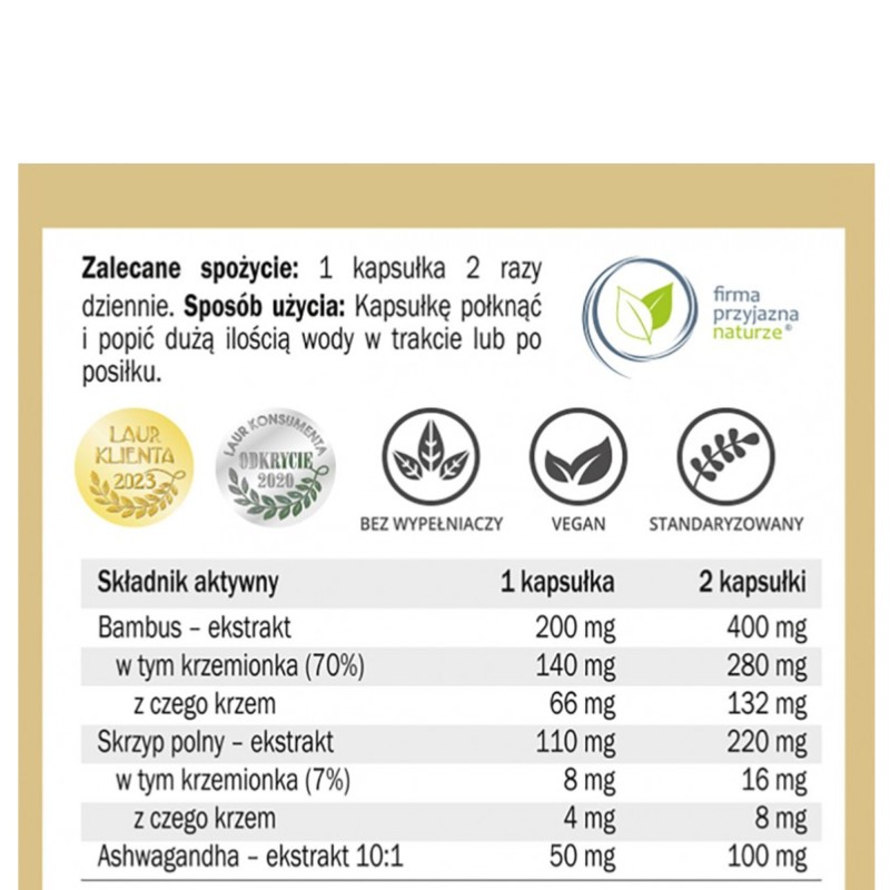 Yango KRZEM COMPLEX wsparcie SKÓRA WŁOSY PAZNOKCIE STAWY